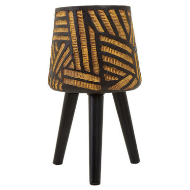 Darnell Natural And Black Planter With Angular Legs