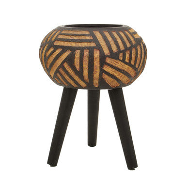 Darnell Natural And Black Tapered Planter