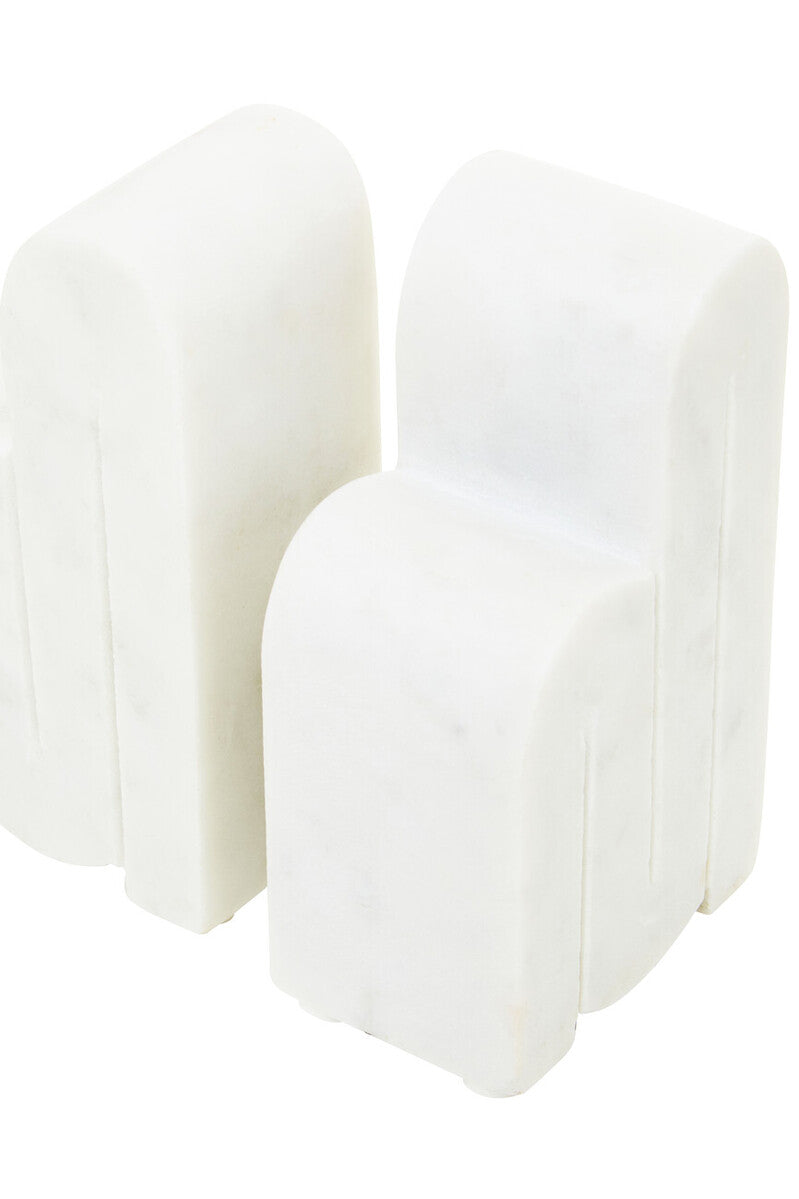 Nason Set Of 2 White Marble Bookends