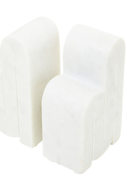 Nason Set Of 2 White Marble Bookends