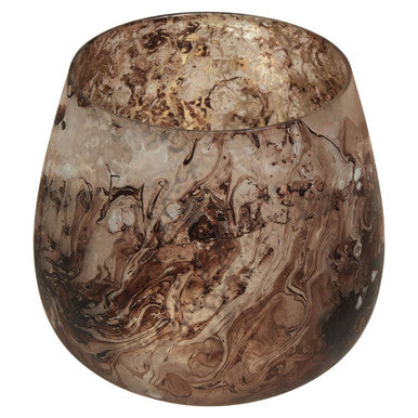 Garan Brown Marble Effect Small Candle Holder