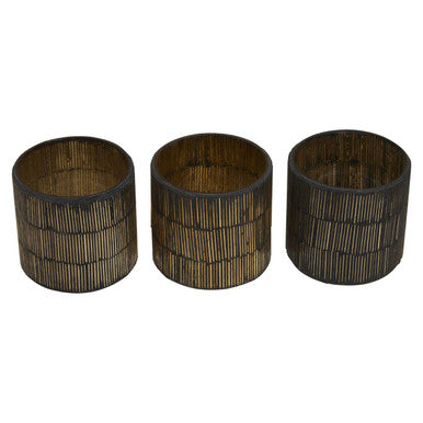 Gaia Set Of 3 Mosaic Glass Tealight Holders