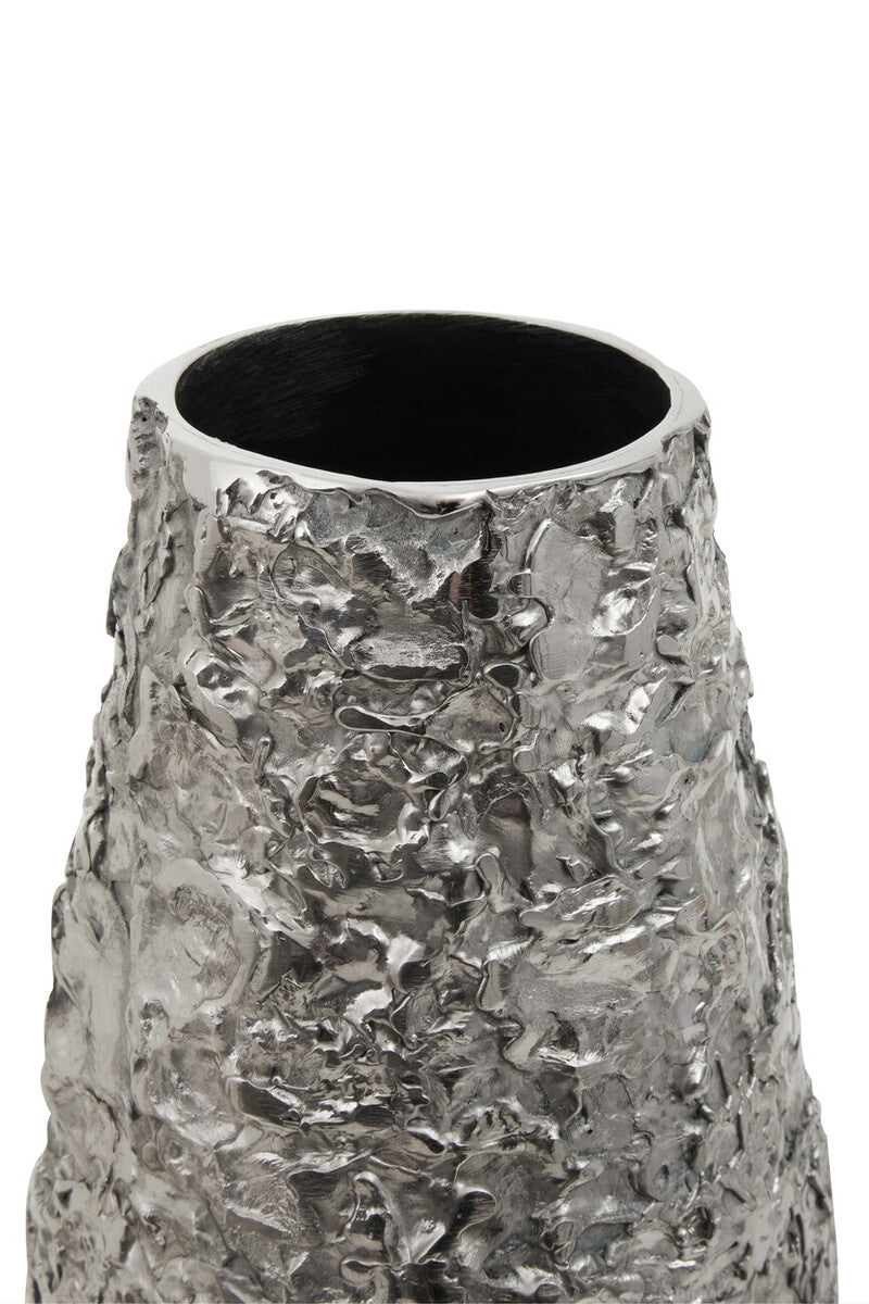 Akola Small Silver Textured Metal Vase