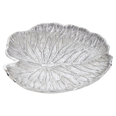 Salma Small Silver Finish Lotus Leaf Plate
