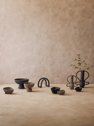 Deriva Large Textured Black Vase