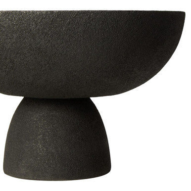 Deriva Large Textured Black Pedestal Bowl