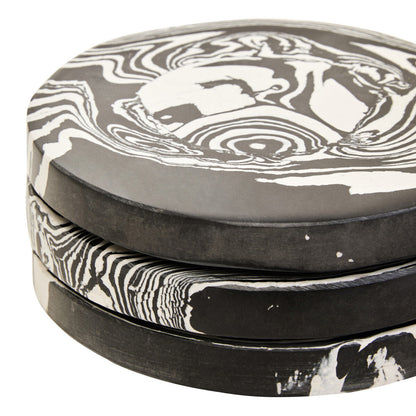 Helsa Set of Four Black And White Marble Coasters