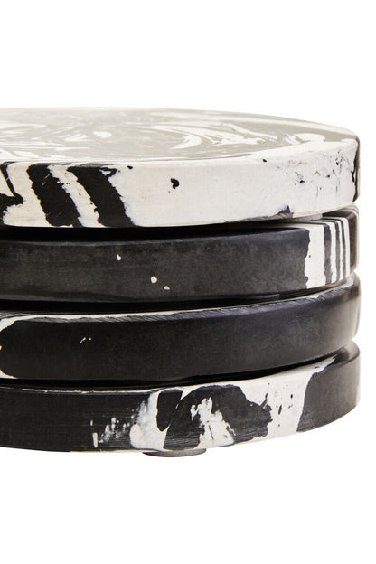 Helsa Set of Four Black And White Marble Coasters