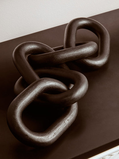 Cato Black Wood Five Link Table Decor Chain