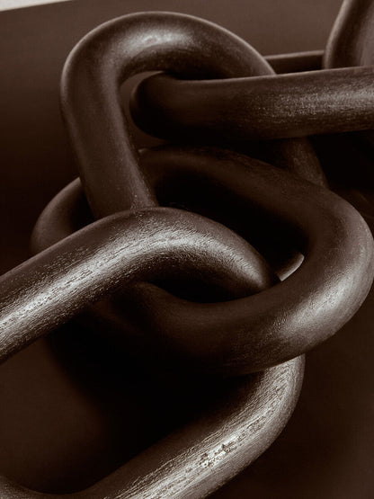 Cato Black Wood Five Link Table Decor Chain