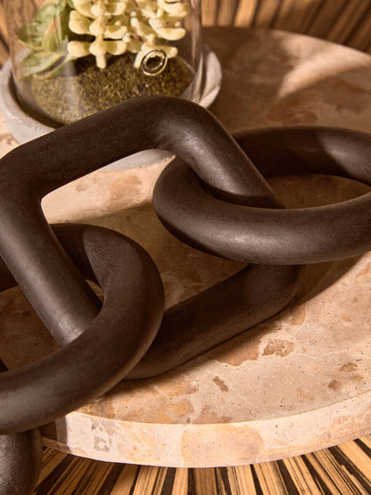 Cato Black Wood Five Link Table Decor Chain