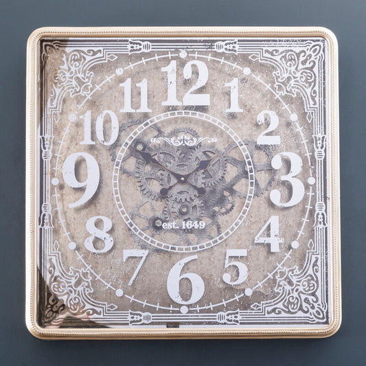 Carlin Antique Gold Square Wall Clock