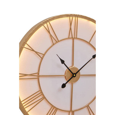 Genova Small Gold And White Led Wall Clock