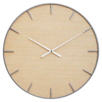 Kent Silver And Natural Wall Clock