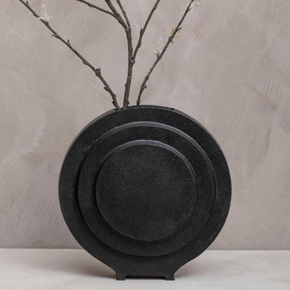 Hapax Round Matt Black Finish Vase