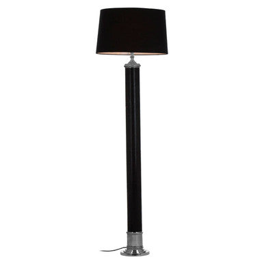 Canon Black Leather Floor Lamp