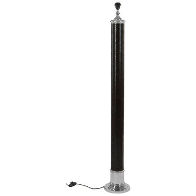 Canon Black Leather Floor Lamp