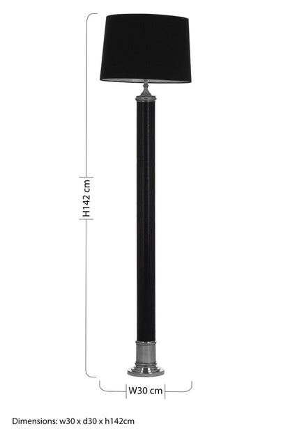 Canon Black Leather Floor Lamp