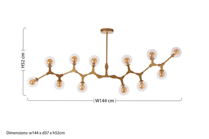 Abira 12 Arm  Gold Finish Pendant Light