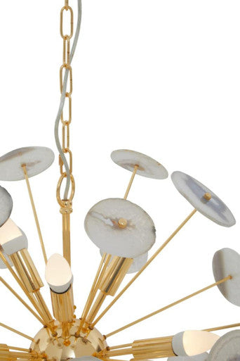 Glamour Gold and Agate 12 Light Ceiling Light