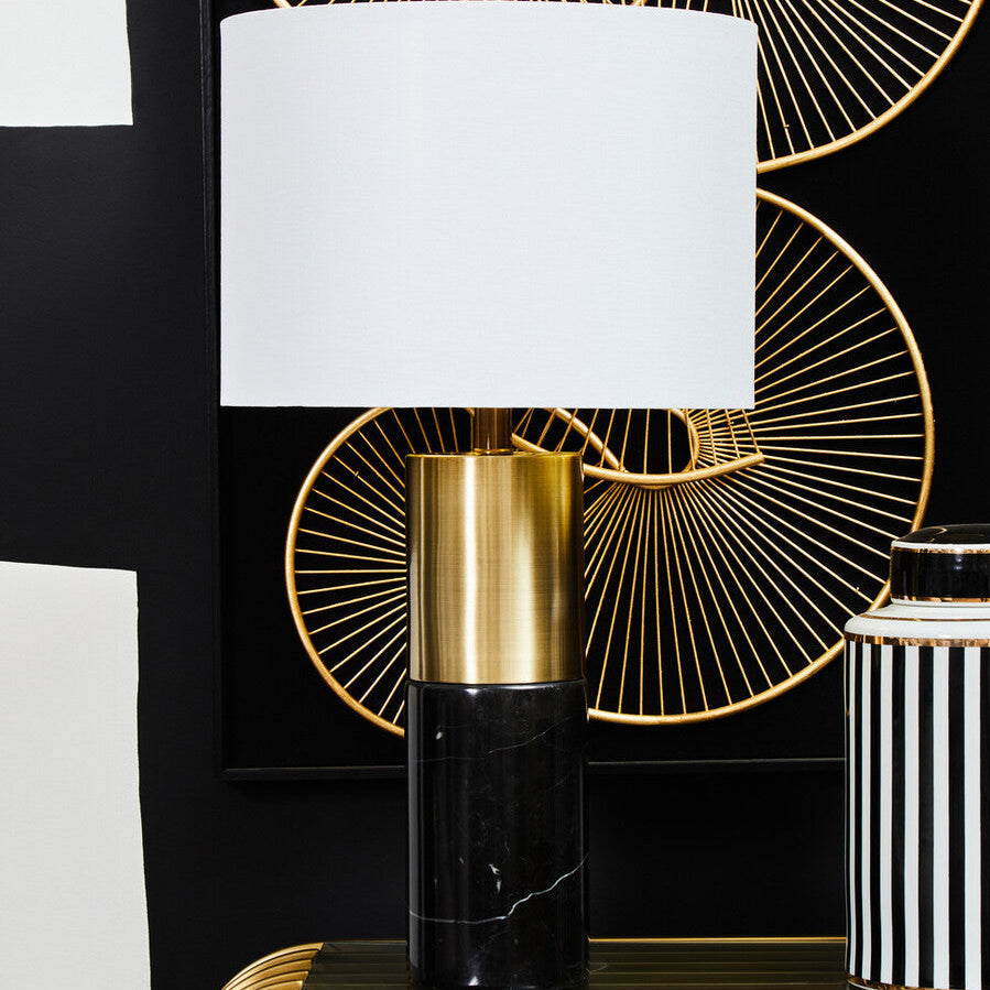 Edgar Black Marble and Gold Table Lamp