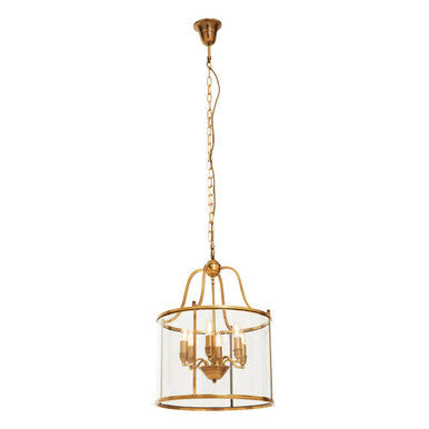 Hampstead Brass Finish 6 Bulb Pendant Light