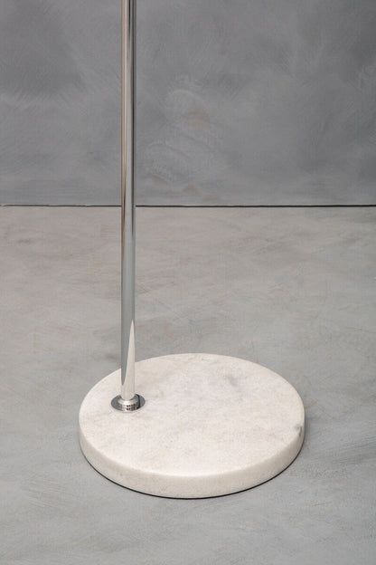 Karter Floor Chrome Finish Lamp With White Base