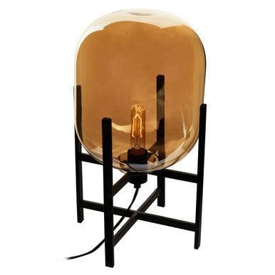 Trieste Matte Black and Glass Table Lamp
