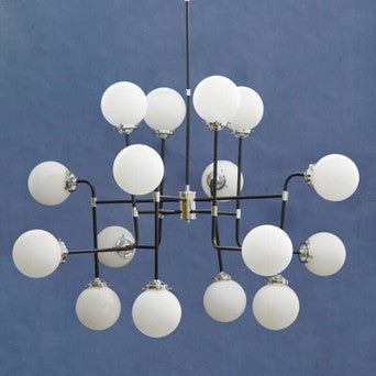 Abira Black And Chrome 16 Arm Pendant Light