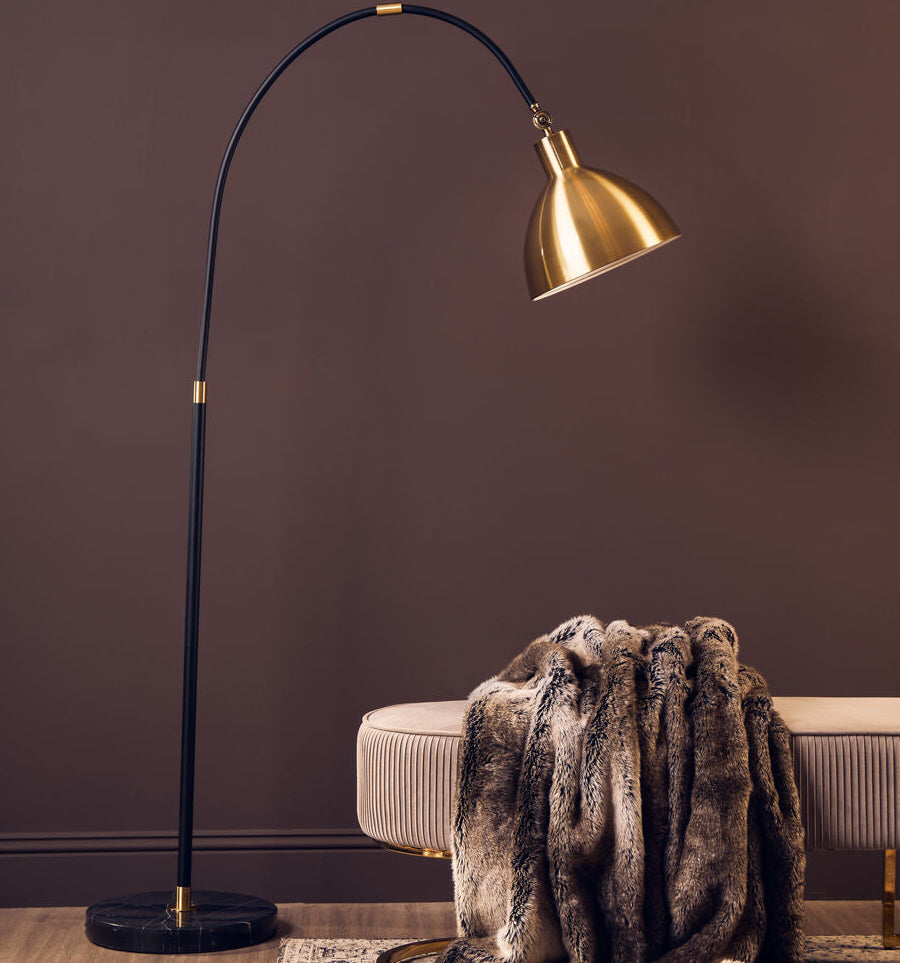 Newton Gold Finish Metal Shade Floor Lamp