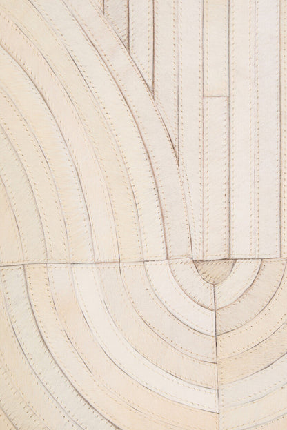 Bosie Safira Large Natural Hair On Leather Rug