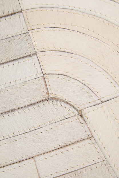 Bosie Safira Large Natural Hair On Leather Rug