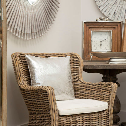 Bosie Kensington Townhouse Crush Leather Effect Silver Cushion