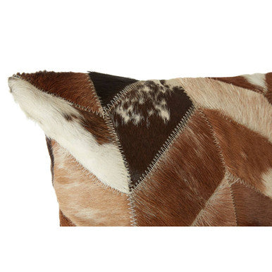 Bosie Safira Natural Leather Patchwork Cushion