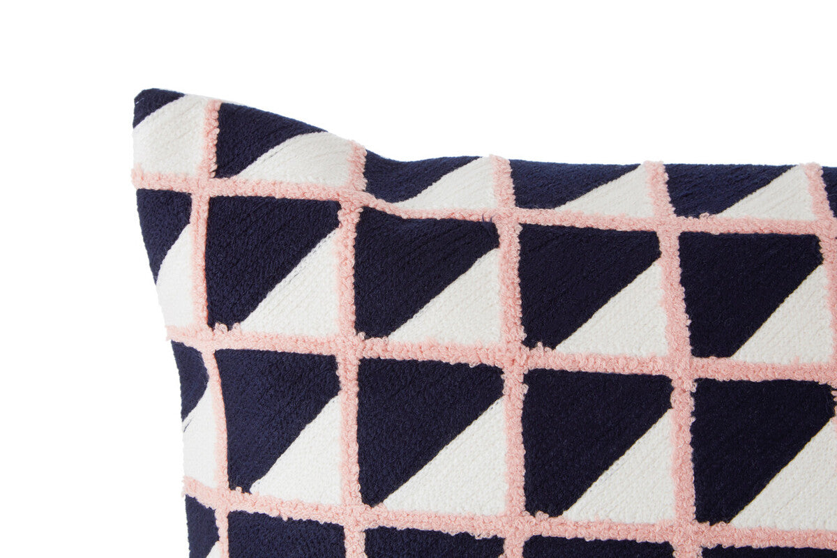 Bosie Ozella Grid Design Embroidered Cushion