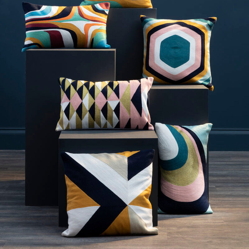 Bosie Ozella Abstract Pattern Embroidered Cushion
