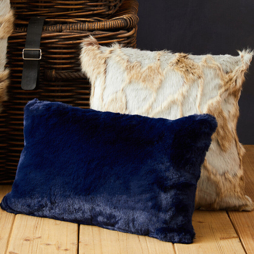 Bosie Lamina Navy Blue Rectangular Cushion