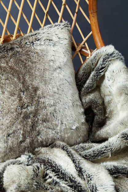 Bosie Lamina Mocha Ombre Square Fur Cushion