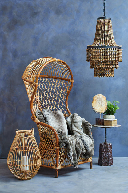 Bosie Lamina Mocha Ombre Square Fur Cushion