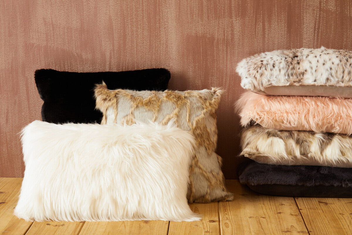 Bosie Lamina Natural Rectangular Fur Cushion