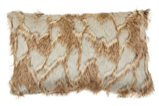 Bosie Lamina Grey And Natural Fur Cushion