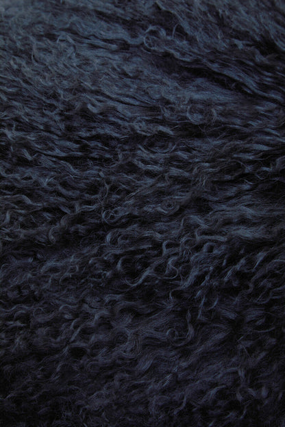 Bosie Real Mongolian Fur Black Square Cushion