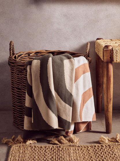 Bosie Ozella Natural And Terracotta Throw