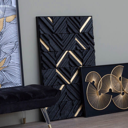 Modello Black Wood Carving Wall Art