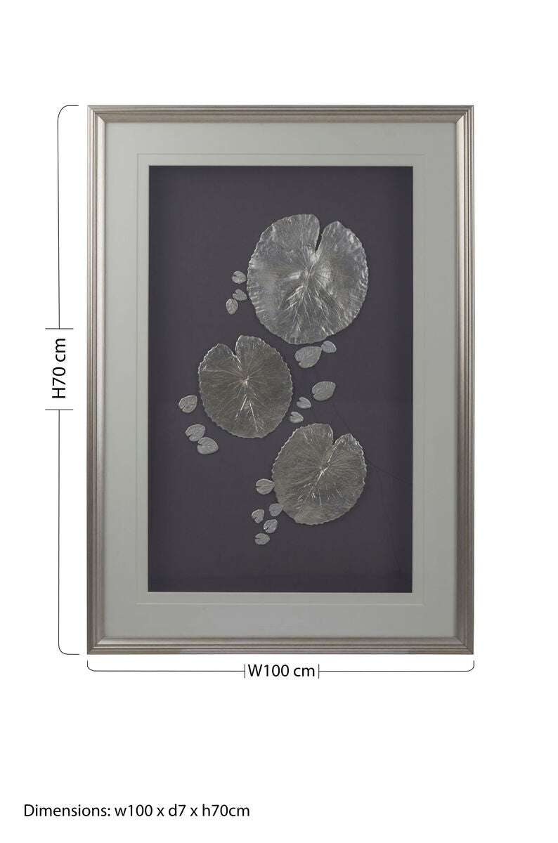 Nason Silver Leaf Design Framed Wall Art