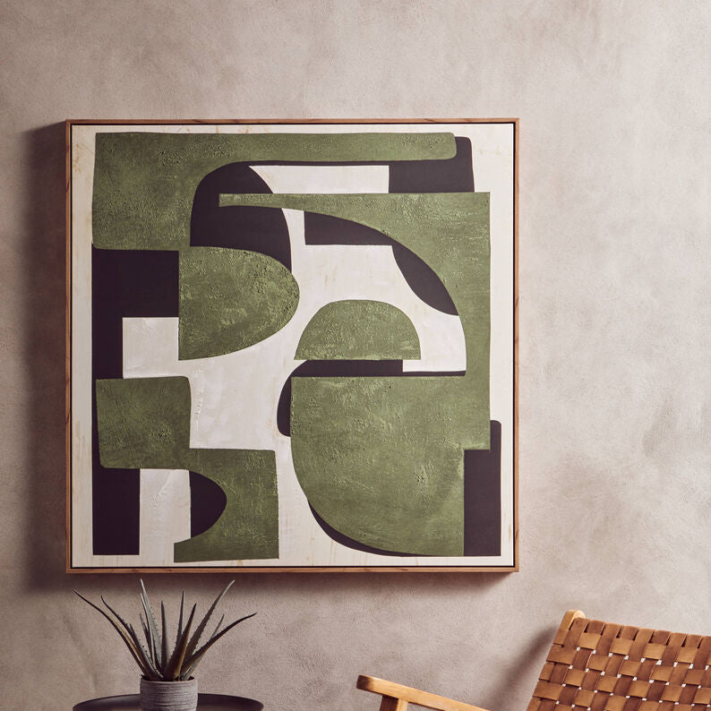 Astratto Green Textured Abstract Wall Art