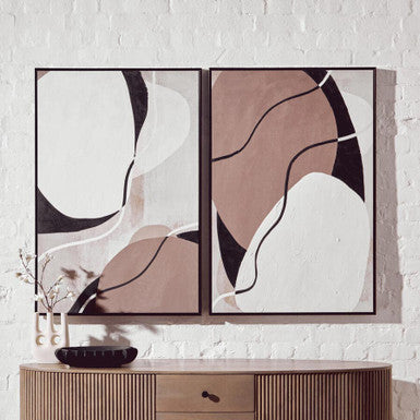 Astratto Set of 2 Abstract Earthy Tones Canvas Wall Art