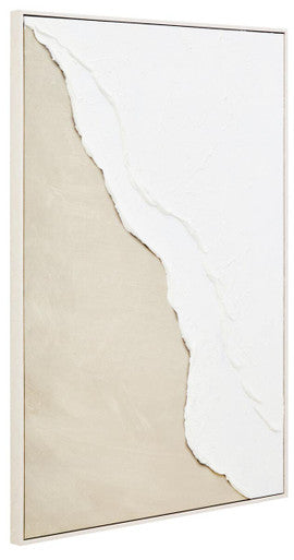 Astratto Canvas Natural And White Textured Plaster Wall Art