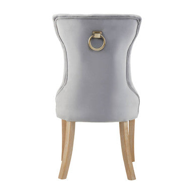 Kensington Townhouse Grey Velvet Buttoned Dining Chair