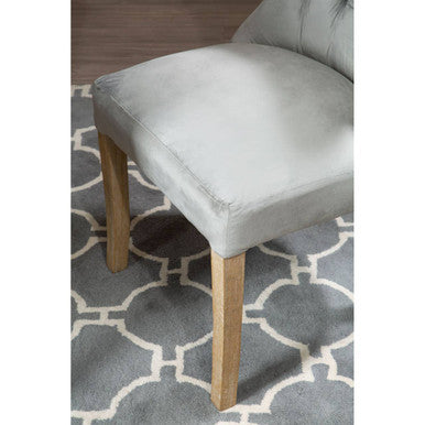 Kensington Townhouse Grey Velvet Buttoned Dining Chair